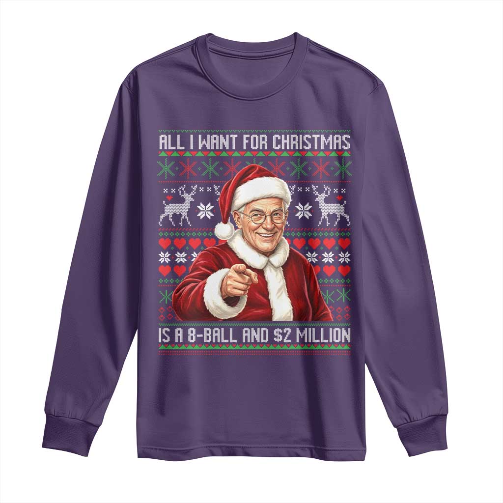 Funny Christmas Wish Billy Meme Long Sleeve Shirt A 8 Ball and 2 Million Dollars Baby Uncle Cosplay Santa - Wonder Print Shop