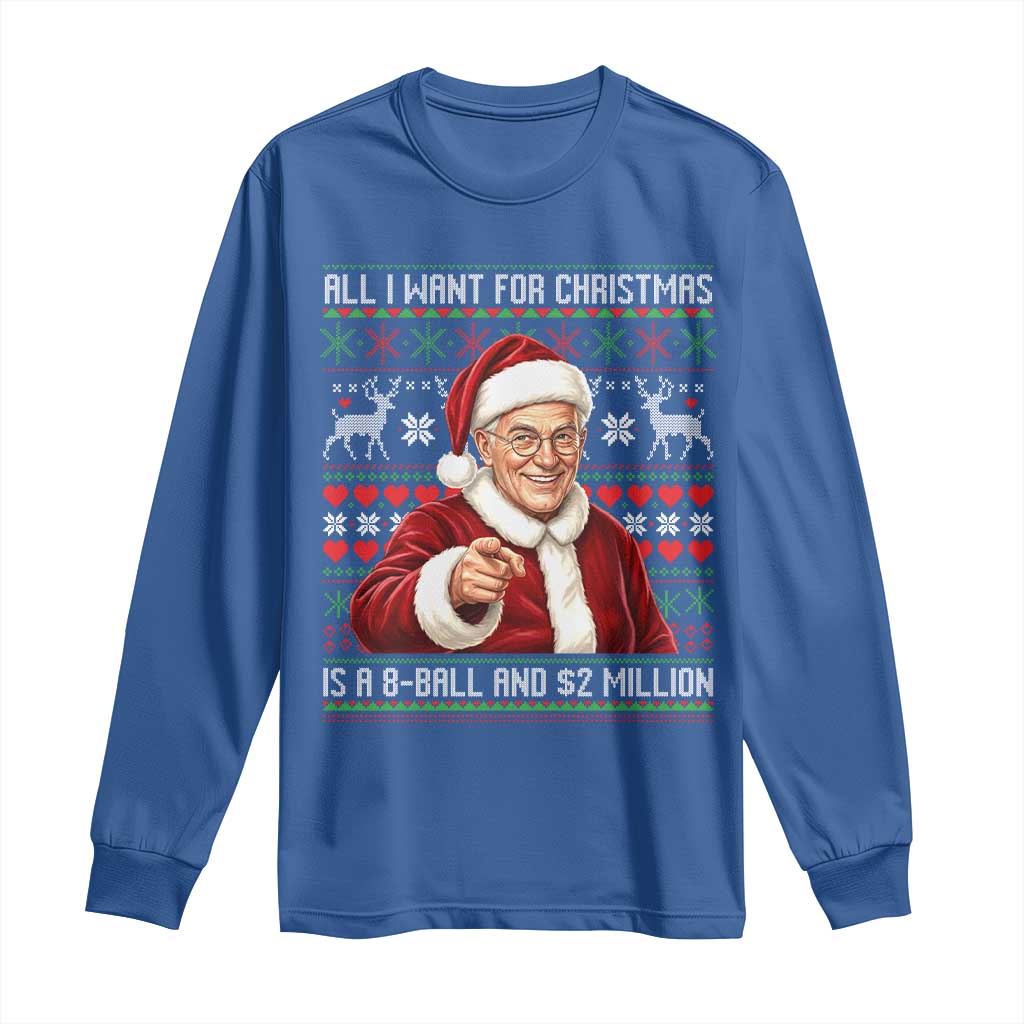 Funny Christmas Wish Billy Meme Long Sleeve Shirt A 8 Ball and 2 Million Dollars Baby Uncle Cosplay Santa - Wonder Print Shop