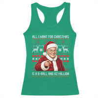 Funny Christmas Wish Billy Meme Racerback Tank Top A 8 Ball and 2 Million Dollars Baby Uncle Cosplay Santa - Wonder Print Shop