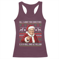 Funny Christmas Wish Billy Meme Racerback Tank Top A 8 Ball and 2 Million Dollars Baby Uncle Cosplay Santa - Wonder Print Shop
