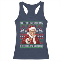 Funny Christmas Wish Billy Meme Racerback Tank Top A 8 Ball and 2 Million Dollars Baby Uncle Cosplay Santa - Wonder Print Shop