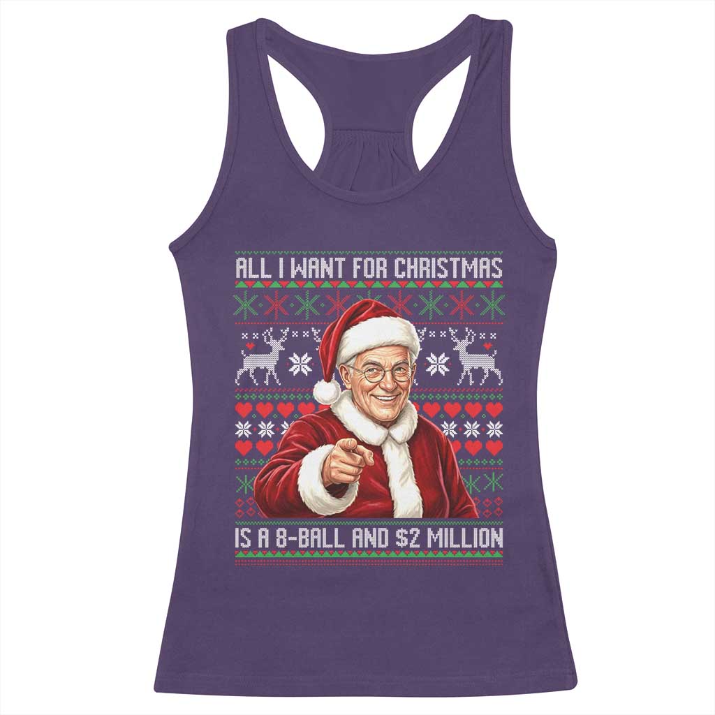 Funny Christmas Wish Billy Meme Racerback Tank Top A 8 Ball and 2 Million Dollars Baby Uncle Cosplay Santa - Wonder Print Shop