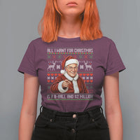 Funny Christmas Wish Billy Meme T Shirt For Women A 8 Ball and 2 Million Dollars Baby Uncle Cosplay Santa - Wonder Print Shop