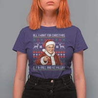 Funny Christmas Wish Billy Meme T Shirt For Women A 8 Ball and 2 Million Dollars Baby Uncle Cosplay Santa - Wonder Print Shop