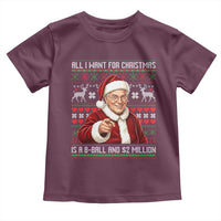 Funny Christmas Wish Billy Meme Toddler T Shirt A 8 Ball and 2 Million Dollars Baby Uncle Cosplay Santa - Wonder Print Shop