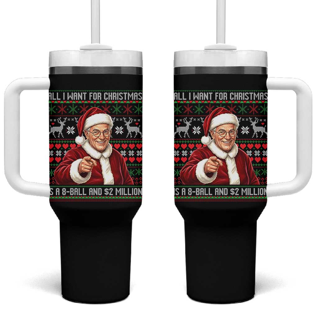 Funny Christmas Wish Billy Meme Tumbler With Handle A 8 Ball and 2 Million Dollars Baby Uncle Cosplay Santa - Wonder Print Shop