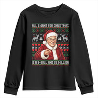 Funny Christmas Wish Billy Meme Youth Sweatshirt A 8 Ball and 2 Million Dollars Baby Uncle Cosplay Santa - Wonder Print Shop