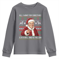 Funny Christmas Wish Billy Meme Youth Sweatshirt A 8 Ball and 2 Million Dollars Baby Uncle Cosplay Santa - Wonder Print Shop