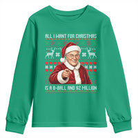 Funny Christmas Wish Billy Meme Youth Sweatshirt A 8 Ball and 2 Million Dollars Baby Uncle Cosplay Santa - Wonder Print Shop