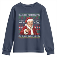 Funny Christmas Wish Billy Meme Youth Sweatshirt A 8 Ball and 2 Million Dollars Baby Uncle Cosplay Santa - Wonder Print Shop