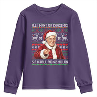 Funny Christmas Wish Billy Meme Youth Sweatshirt A 8 Ball and 2 Million Dollars Baby Uncle Cosplay Santa - Wonder Print Shop