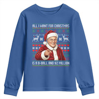 Funny Christmas Wish Billy Meme Youth Sweatshirt A 8 Ball and 2 Million Dollars Baby Uncle Cosplay Santa - Wonder Print Shop