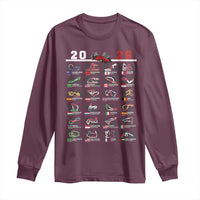 2026 Car Racing Circuit Long Sleeve Shirt International Race Track Schedule Graphic with Flags - Wonder Print Shop