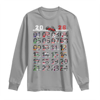 2026 Car Racing Circuit Long Sleeve Shirt International Race Track Schedule Graphic with Flags - Wonder Print Shop