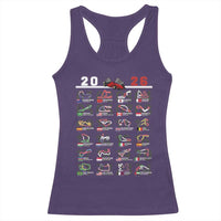 2026 Car Racing Circuit Racerback Tank Top International Race Track Schedule Graphic with Flags - Wonder Print Shop