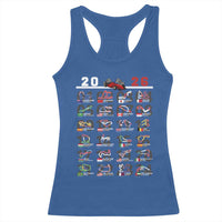 2026 Car Racing Circuit Racerback Tank Top International Race Track Schedule Graphic with Flags - Wonder Print Shop