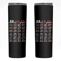 2026 Car Racing Circuit Skinny Tumbler International Race Track Schedule Graphic with Flags - Wonder Print Shop