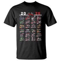 2026 Car Racing Circuit T Shirt International Race Track Schedule Graphic with Flags - Wonder Print Shop