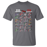 2026 Car Racing Circuit T Shirt International Race Track Schedule Graphic with Flags - Wonder Print Shop