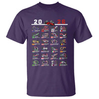 2026 Car Racing Circuit T Shirt International Race Track Schedule Graphic with Flags - Wonder Print Shop
