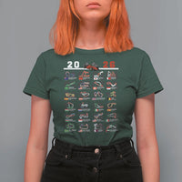 2026 Car Racing Circuit T Shirt For Women International Race Track Schedule Graphic with Flags - Wonder Print Shop