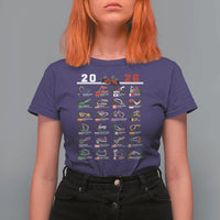 2026 Car Racing Circuit T Shirt For Women International Race Track Schedule Graphic with Flags - Wonder Print Shop
