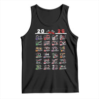 2026 Car Racing Circuit Tank Top International Race Track Schedule Graphic with Flags - Wonder Print Shop