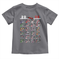 2026 Car Racing Circuit Toddler T Shirt International Race Track Schedule Graphic with Flags - Wonder Print Shop