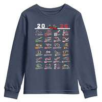 2026 Car Racing Circuit Youth Sweatshirt International Race Track Schedule Graphic with Flags - Wonder Print Shop