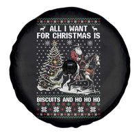 Funny Western Christmas Cowboy Santa Spare Tire Cover All I Want for Christmas Is Biscuits and Ho Ho Ho - Wonder Print Shop