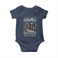 Funny Western Christmas Cowboy Santa Baby Onesie All I Want for Christmas Is Biscuits and Ho Ho Ho - Wonder Print Shop