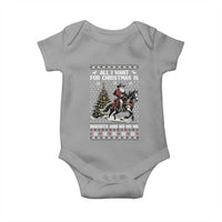 Funny Western Christmas Cowboy Santa Baby Onesie All I Want for Christmas Is Biscuits and Ho Ho Ho - Wonder Print Shop