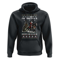 Funny Western Christmas Cowboy Santa Hoodie All I Want for Christmas Is Biscuits and Ho Ho Ho - Wonder Print Shop