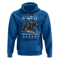 Funny Western Christmas Cowboy Santa Hoodie All I Want for Christmas Is Biscuits and Ho Ho Ho - Wonder Print Shop