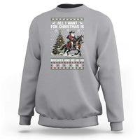 Funny Western Christmas Cowboy Santa Sweatshirt All I Want for Christmas Is Biscuits and Ho Ho Ho - Wonder Print Shop