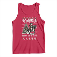 Funny Western Christmas Cowboy Santa Tank Top All I Want for Christmas Is Biscuits and Ho Ho Ho - Wonder Print Shop