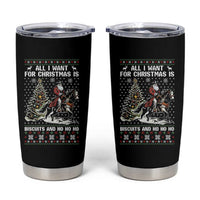 Funny Western Christmas Cowboy Santa Tumbler Cup All I Want for Christmas Is Biscuits and Ho Ho Ho - Wonder Print Shop