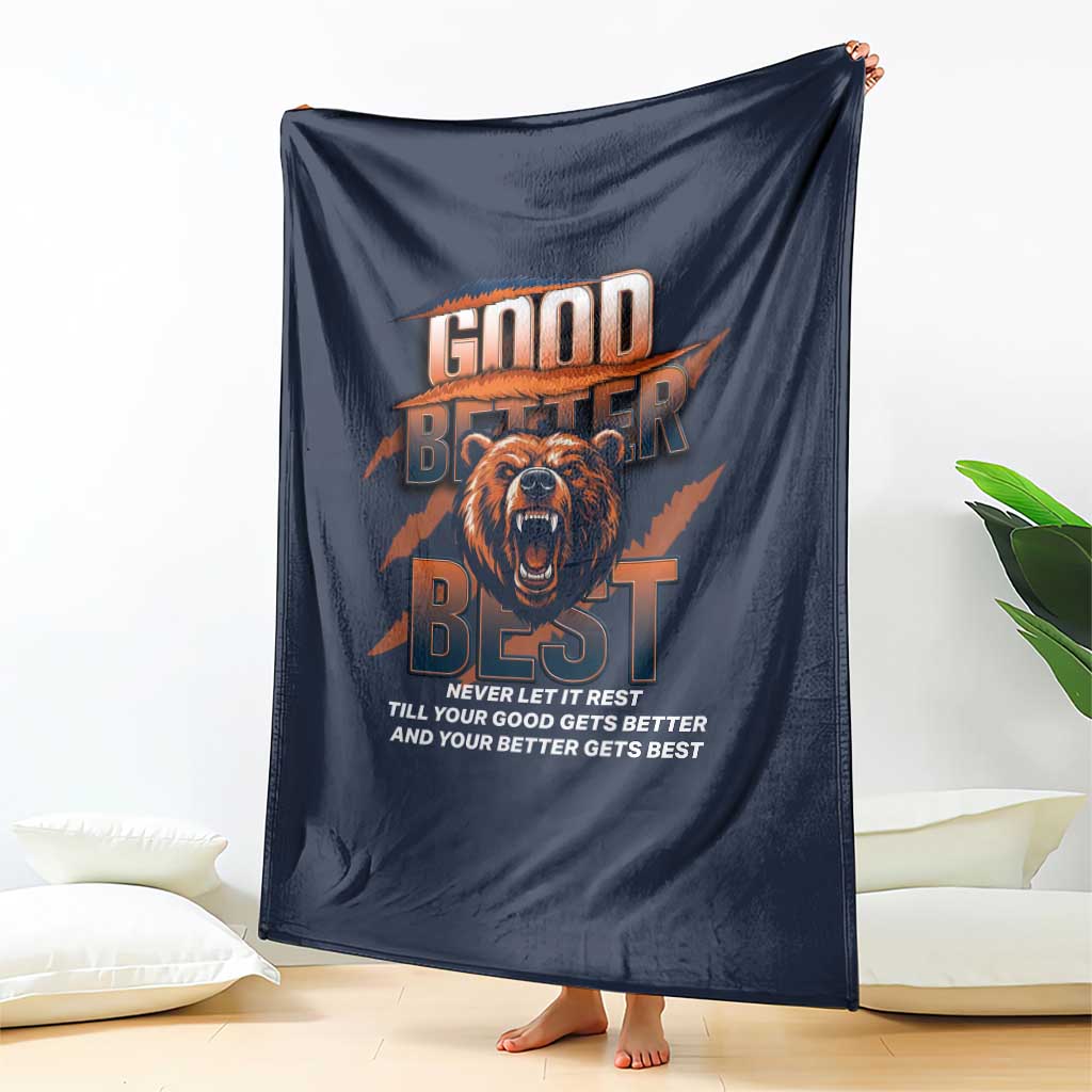 Good Better Best Motivational Fierce Graphic Throw Blanket - Wonder Print Shop