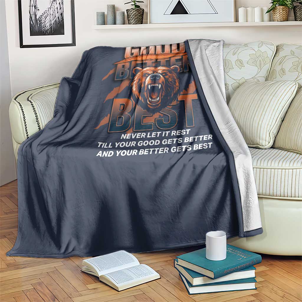 Good Better Best Motivational Fierce Graphic Throw Blanket - Wonder Print Shop