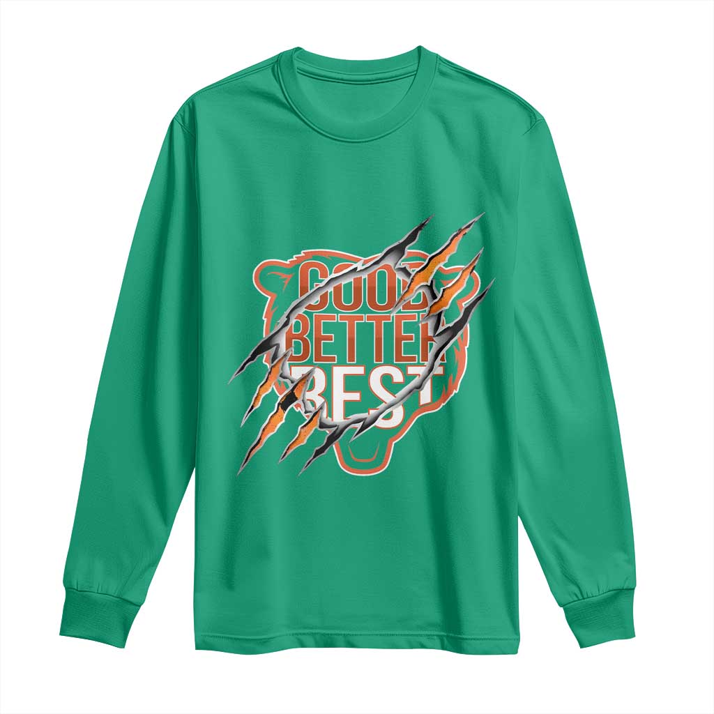 Good Better Best Graphic Long Sleeve Shirt Motivational Football Fans - Wonder Print Shop