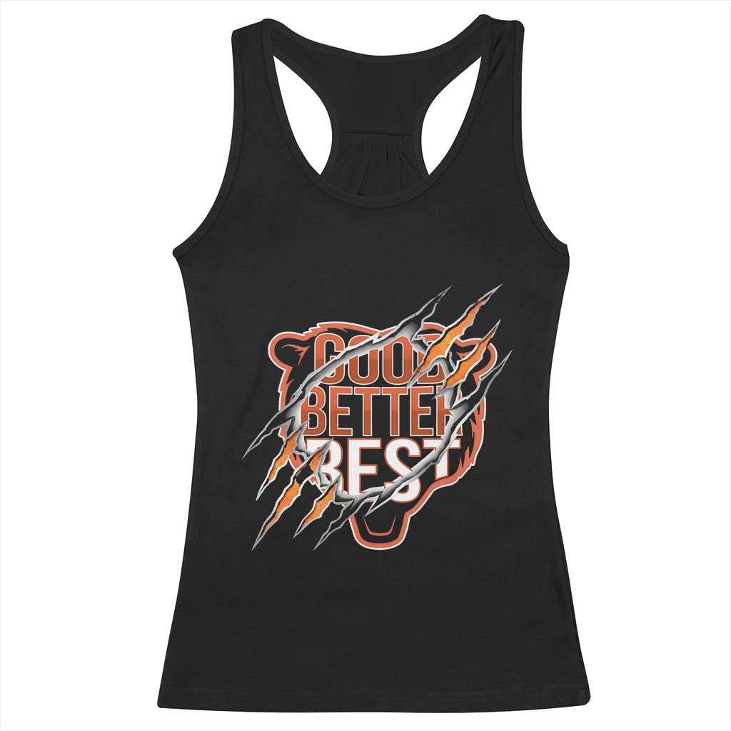 Good Better Best Graphic Racerback Tank Top Motivational Football Fans - Wonder Print Shop