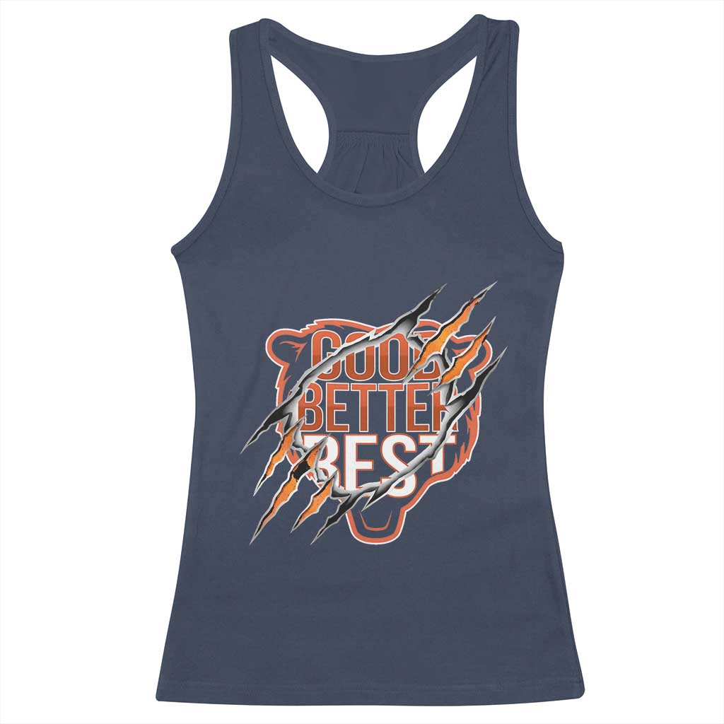 Good Better Best Graphic Racerback Tank Top Motivational Football Fans - Wonder Print Shop