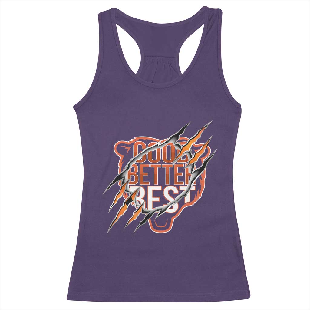 Good Better Best Graphic Racerback Tank Top Motivational Football Fans - Wonder Print Shop