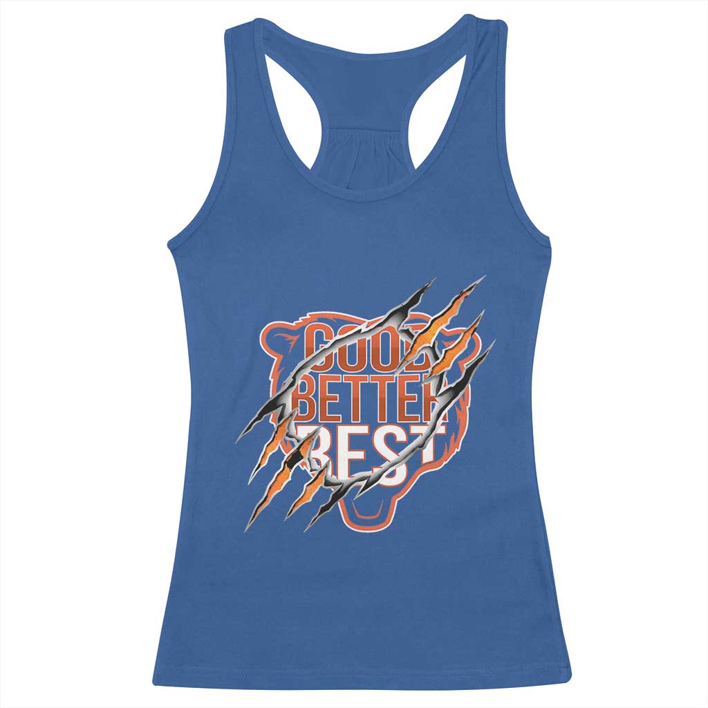 Good Better Best Graphic Racerback Tank Top Motivational Football Fans - Wonder Print Shop