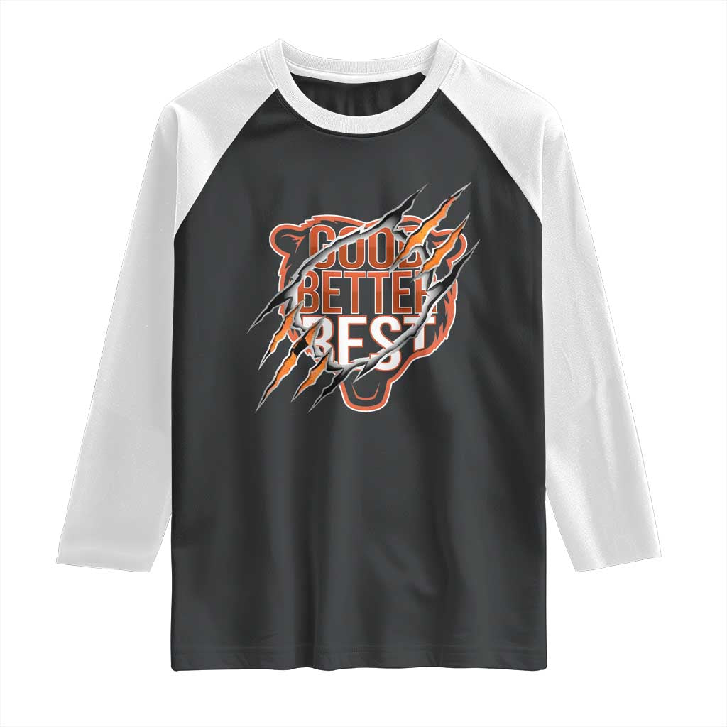 Good Better Best Graphic Raglan Shirt Motivational Football Fans - Wonder Print Shop