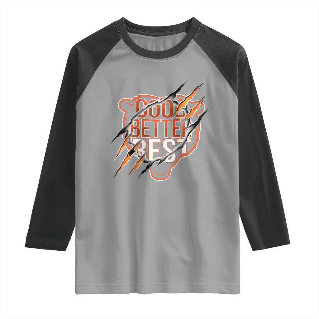 Good Better Best Graphic Raglan Shirt Motivational Football Fans - Wonder Print Shop