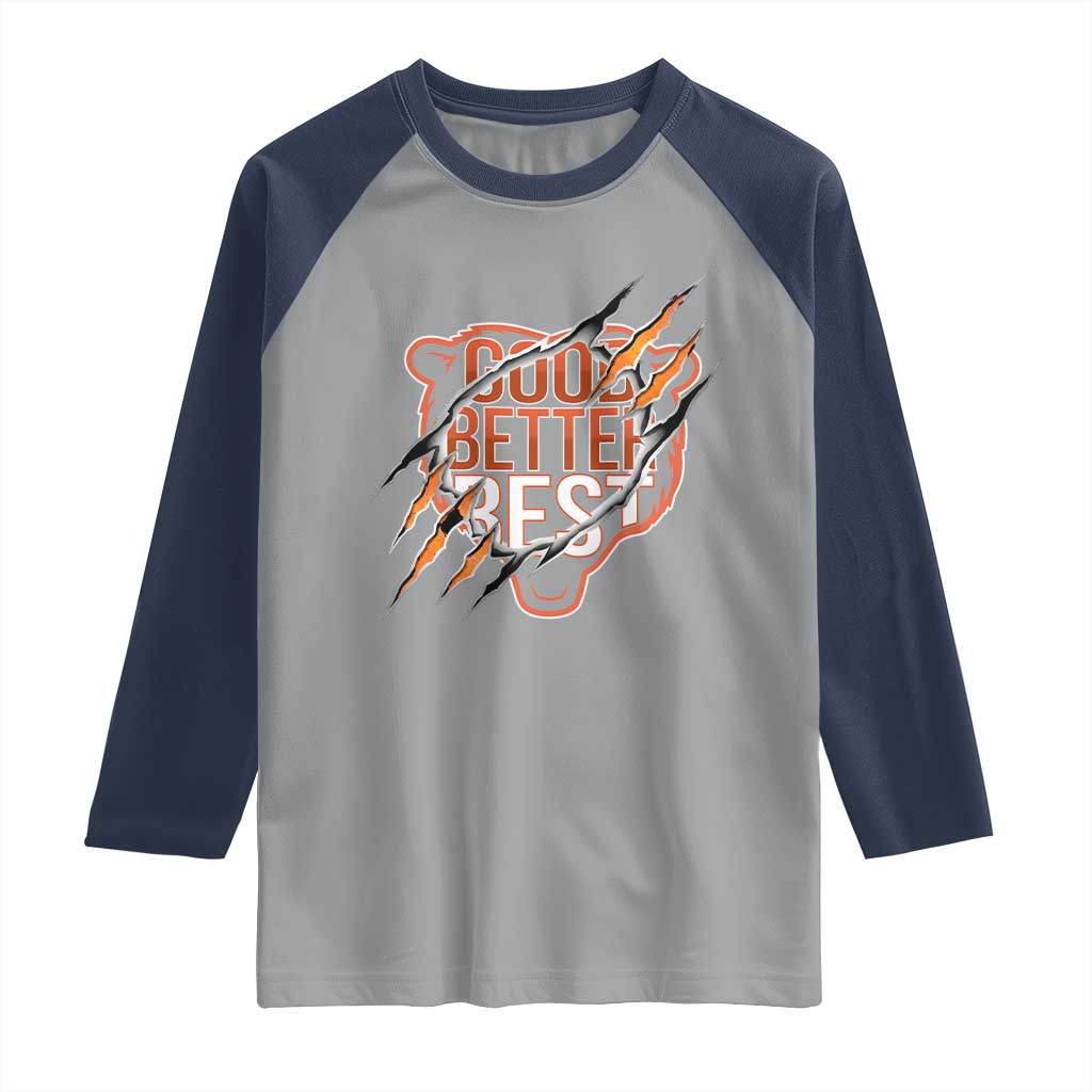 Good Better Best Graphic Raglan Shirt Motivational Football Fans - Wonder Print Shop
