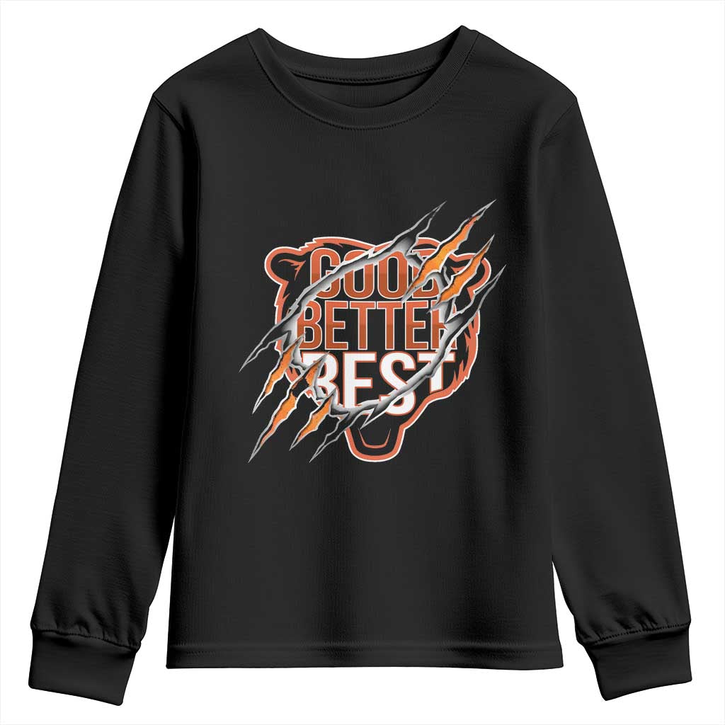 Good Better Best Graphic Youth Sweatshirt Motivational Football Fans - Wonder Print Shop