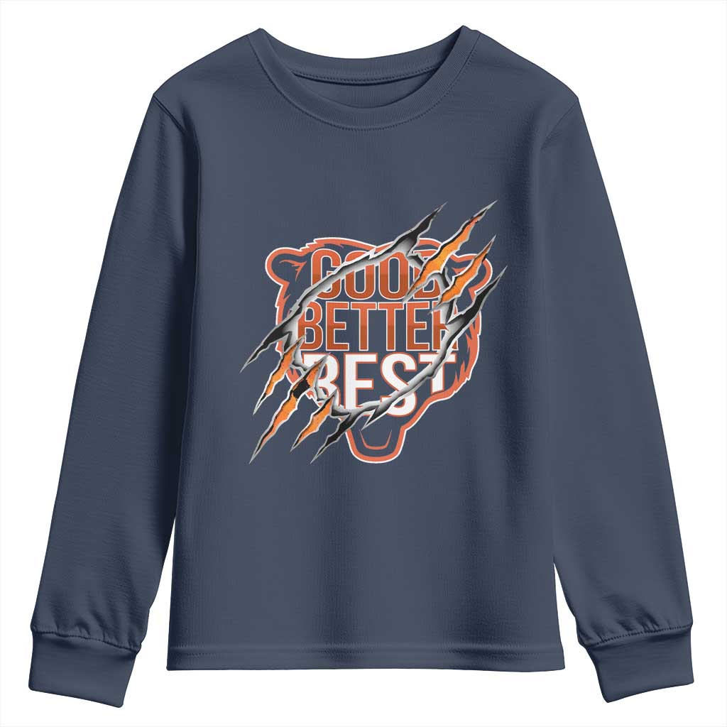 Good Better Best Graphic Youth Sweatshirt Motivational Football Fans - Wonder Print Shop