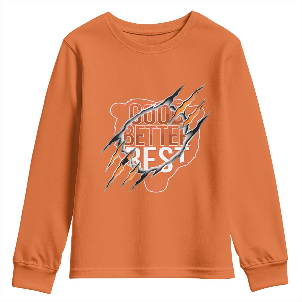 Good Better Best Graphic Youth Sweatshirt Motivational Football Fans - Wonder Print Shop